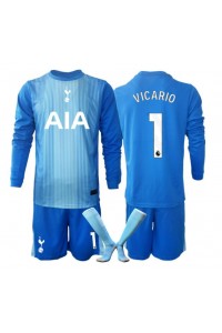 Fotbalové Dres Tottenham Hotspur Guglielmo Vicario #1 Brankářské Dětské Venkovní Oblečení 2025-26 Dlouhý Rukáv (+ trenýrky)